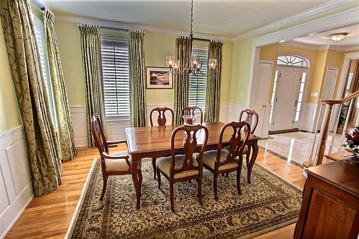 Dining room with wainscoting