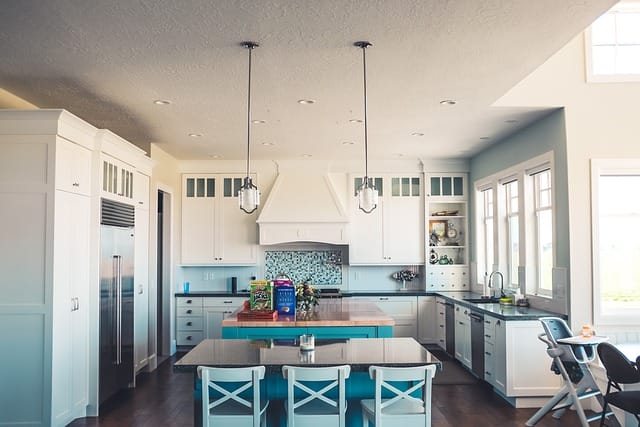 blue kitchen remodel